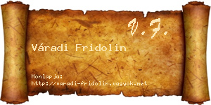 Váradi Fridolin névjegykártya
